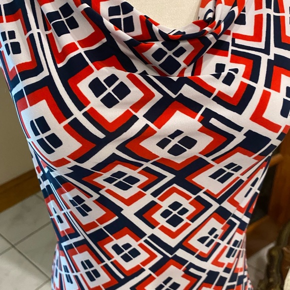 Chaps by Ralph Lauren Plus Geometric
Nautical Drapeneck Jersey Knit Top size S - Picture 3 of 6